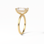 4.15 CT Emerald Cut Pave & Hidden Halo Style Moissanite Engagement Ring 19