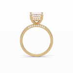 4.15 CT Emerald Cut Pave & Hidden Halo Style Moissanite Engagement Ring 21
