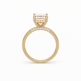 4.15 CT Emerald Cut Pave & Hidden Halo Style Moissanite Engagement Ring 21