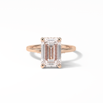 4.15 CT Emerald Cut Pave & Hidden Halo Style Moissanite Engagement Ring 8