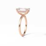 4.15 CT Emerald Cut Pave & Hidden Halo Style Moissanite Engagement Ring 13