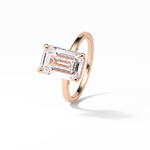 4.15 CT Emerald Cut Pave & Hidden Halo Style Moissanite Engagement Ring 14
