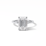 4.15 CT Emerald Cut Pave & Hidden Halo Style Moissanite Engagement Ring 1