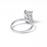4.15 CT Emerald Cut Pave & Hidden Halo Style Moissanite Engagement Ring 3