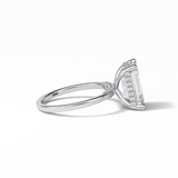 4.15 CT Emerald Cut Pave & Hidden Halo Style Moissanite Engagement Ring 4