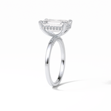 4.15 CT Emerald Cut Pave & Hidden Halo Style Moissanite Engagement Ring 6