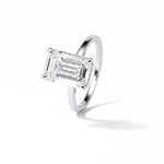 4.15 CT Emerald Cut Pave & Hidden Halo Style Moissanite Engagement Ring 7