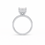4.15 CT Emerald Cut Pave & Hidden Halo Style Moissanite Engagement Ring 2
