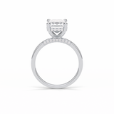 4.15 CT Emerald Cut Pave & Hidden Halo Style Moissanite Engagement Ring 2