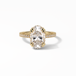 4.0 CT Oval Cut Pave & Hidden Halo Style Moissanite Engagement Ring 15