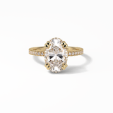 4.0 CT Oval Cut Pave & Hidden Halo Style Moissanite Engagement Ring 15