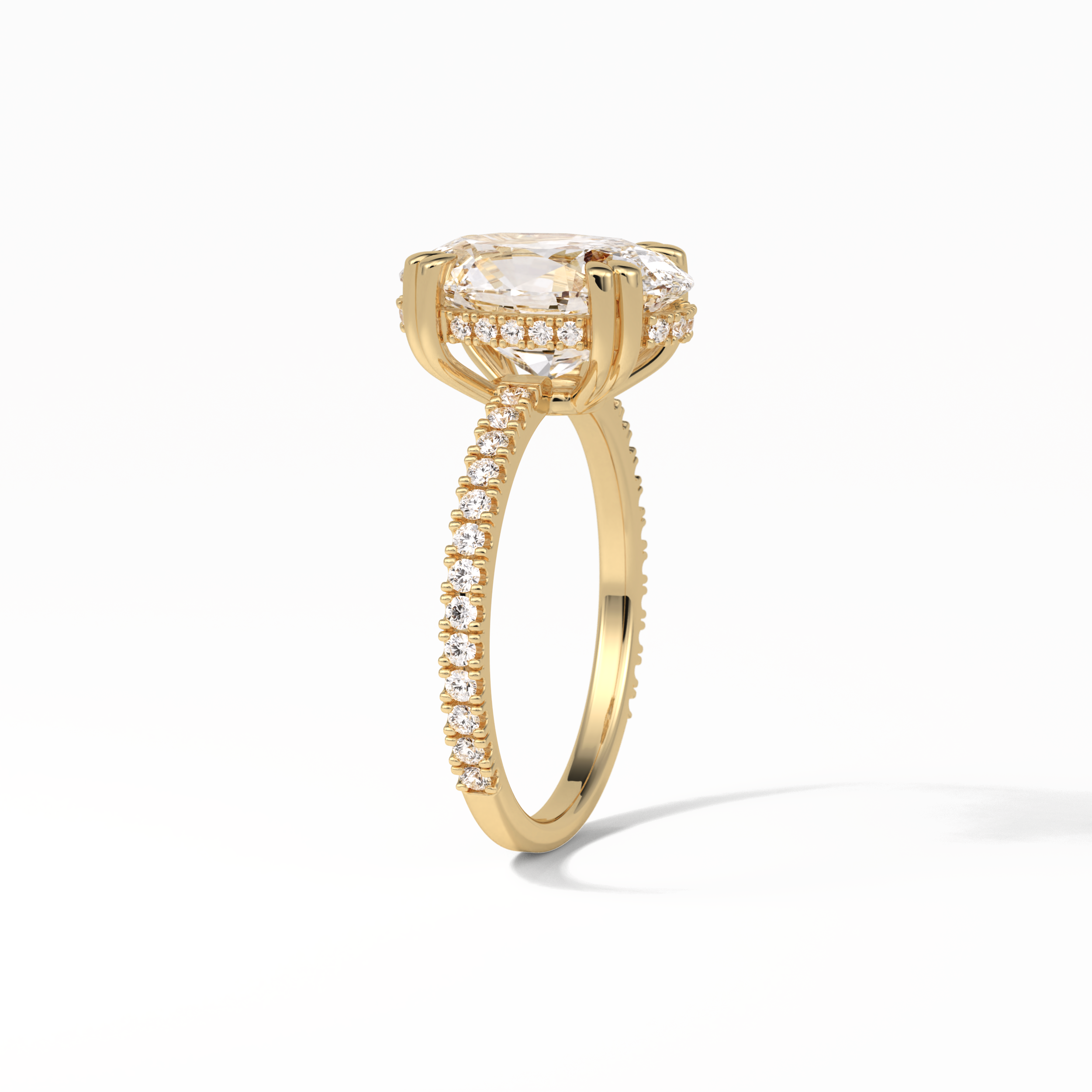 4.0 CT Oval Cut Pave & Hidden Halo Style Moissanite Engagement Ring 21