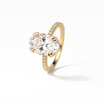 4.0 CT Oval Cut Pave & Hidden Halo Style Moissanite Engagement Ring 12