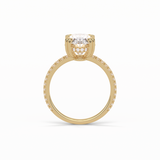 4.0 CT Oval Cut Pave & Hidden Halo Style Moissanite Engagement Ring 13