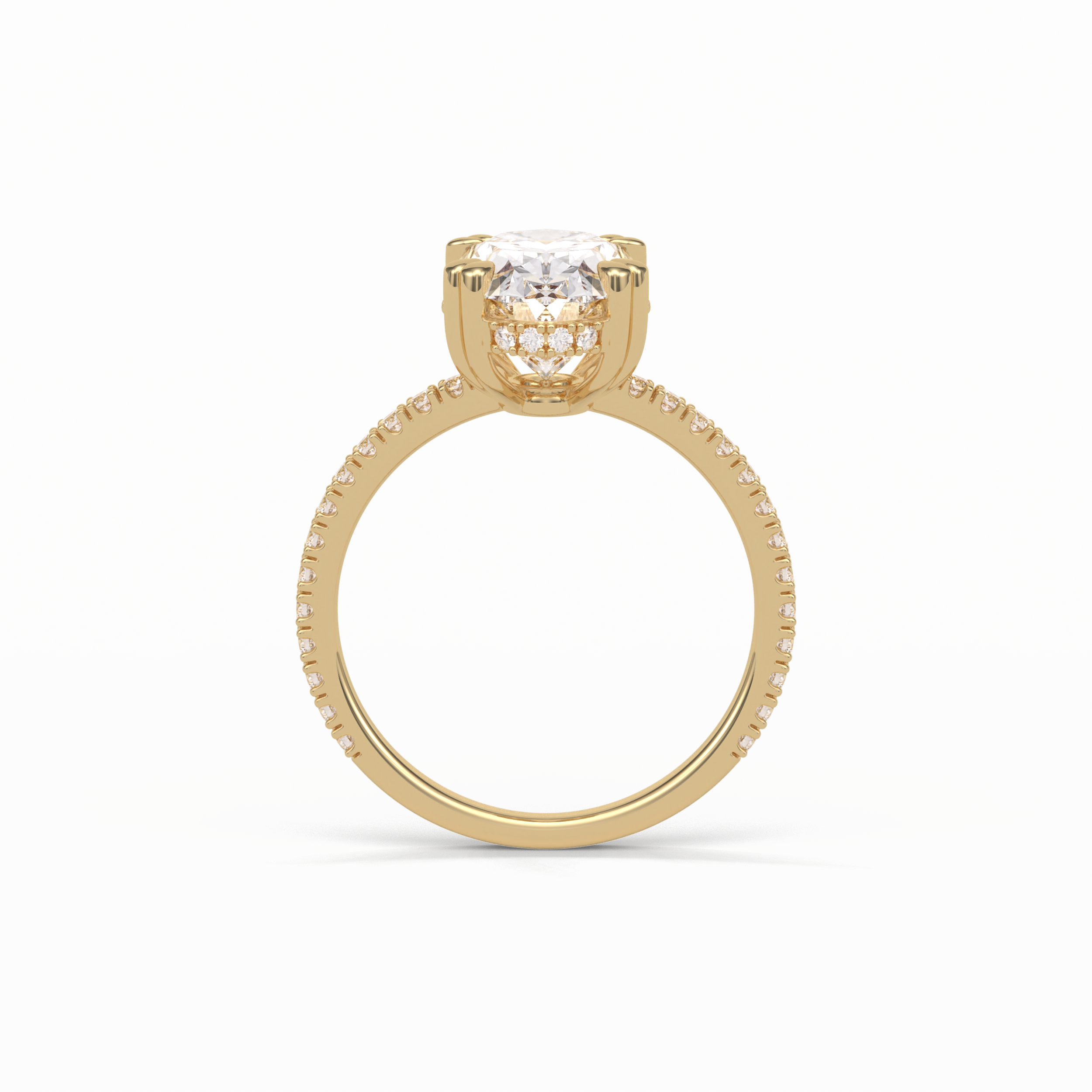 4.0 CT Oval Cut Pave & Hidden Halo Style Moissanite Engagement Ring 13