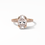 4.0 CT Oval Cut Pave & Hidden Halo Style Moissanite Engagement Ring 8
