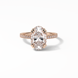 4.0 CT Oval Cut Pave & Hidden Halo Style Moissanite Engagement Ring 8