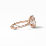 4.0 CT Oval Cut Pave & Hidden Halo Style Moissanite Engagement Ring 16