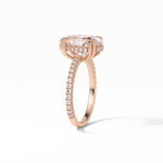 4.0 CT Oval Cut Pave & Hidden Halo Style Moissanite Engagement Ring 9