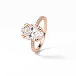 4.0 CT Oval Cut Pave & Hidden Halo Style Moissanite Engagement Ring 10