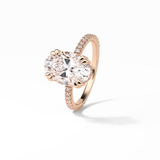 4.0 CT Oval Cut Pave & Hidden Halo Style Moissanite Engagement Ring 10