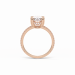 4.0 CT Oval Cut Pave & Hidden Halo Style Moissanite Engagement Ring 11