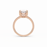 4.0 CT Oval Cut Pave & Hidden Halo Style Moissanite Engagement Ring 11