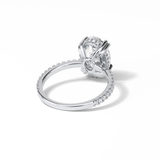 4.0 CT Oval Cut Pave & Hidden Halo Style Moissanite Engagement Ring 7