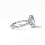 4.0 CT Oval Cut Pave & Hidden Halo Style Moissanite Engagement Ring 6