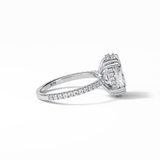 4.0 CT Oval Cut Pave & Hidden Halo Style Moissanite Engagement Ring 6