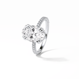 4.0 CT Oval Cut Pave & Hidden Halo Style Moissanite Engagement Ring 4
