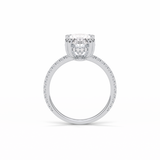 4.0 CT Oval Cut Pave & Hidden Halo Style Moissanite Engagement Ring 5