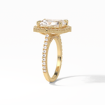 3.24 CT Radiant Cut Pave & Hidden Halo Style Moissanite Engagement Ring 18