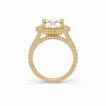 3.24 CT Radiant Cut Pave & Hidden Halo Style Moissanite Engagement Ring 20