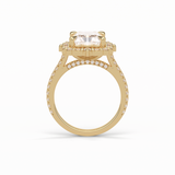 3.24 CT Radiant Cut Pave & Hidden Halo Style Moissanite Engagement Ring 20