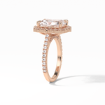 3.24 CT Radiant Cut Pave & Hidden Halo Style Moissanite Engagement Ring 12