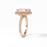 3.24 CT Radiant Cut Pave & Hidden Halo Style Moissanite Engagement Ring 12