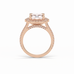 3.24 CT Radiant Cut Pave & Hidden Halo Style Moissanite Engagement Ring 14