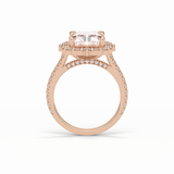 3.24 CT Radiant Cut Pave & Hidden Halo Style Moissanite Engagement Ring 14