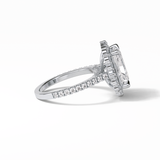 3.24 CT Radiant Cut Pave & Hidden Halo Style Moissanite Engagement Ring 4