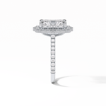 3.24 CT Radiant Cut Pave & Hidden Halo Style Moissanite Engagement Ring 5