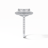 3.24 CT Radiant Cut Pave & Hidden Halo Style Moissanite Engagement Ring 5