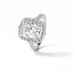3.24 CT Radiant Cut Pave & Hidden Halo Style Moissanite Engagement Ring 7