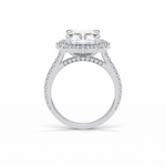 3.24 CT Radiant Cut Pave & Hidden Halo Style Moissanite Engagement Ring 2