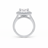 3.24 CT Radiant Cut Pave & Hidden Halo Style Moissanite Engagement Ring 2