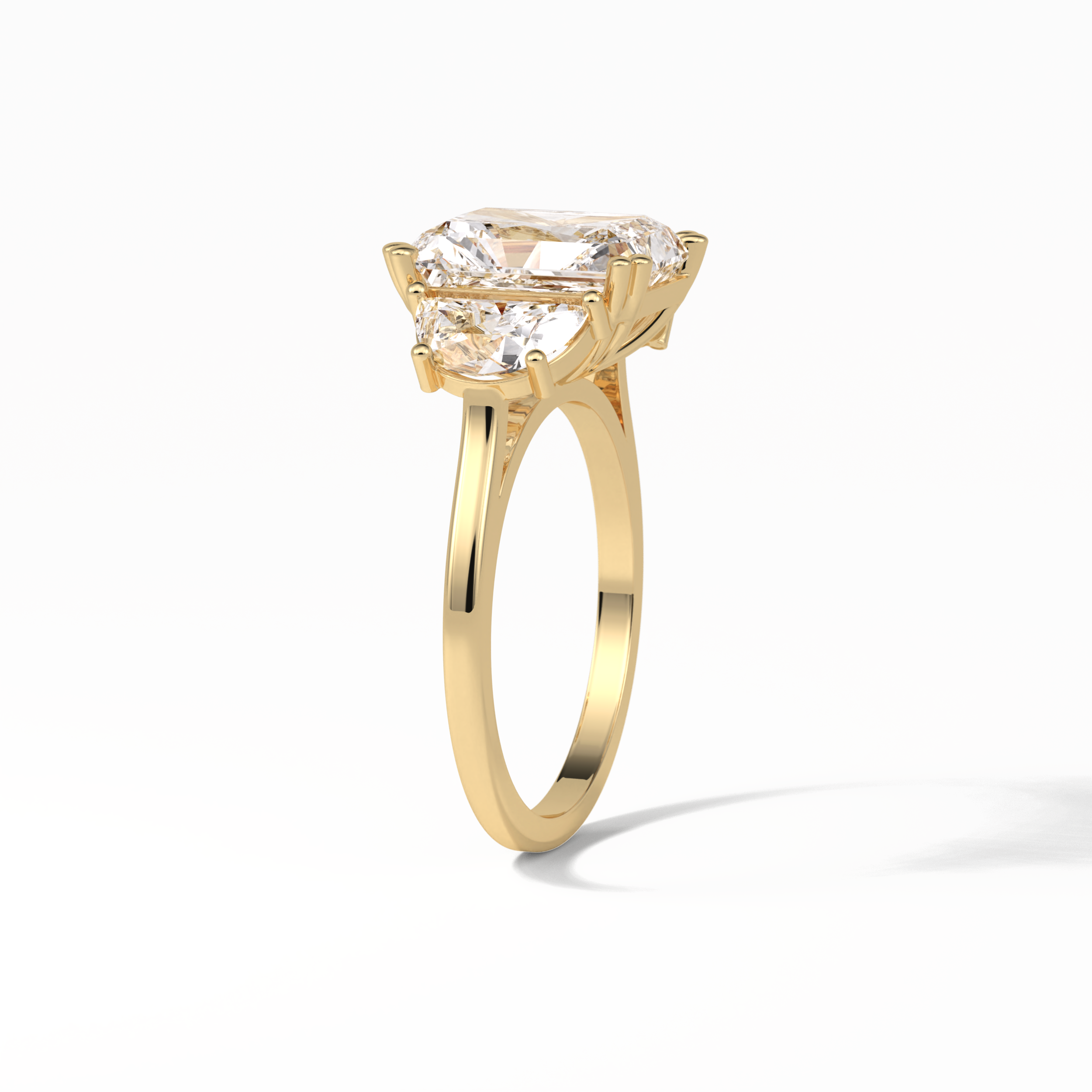 3.24 CT Radiant Cut Three Stone Style Moissanite Engagement Ring 21