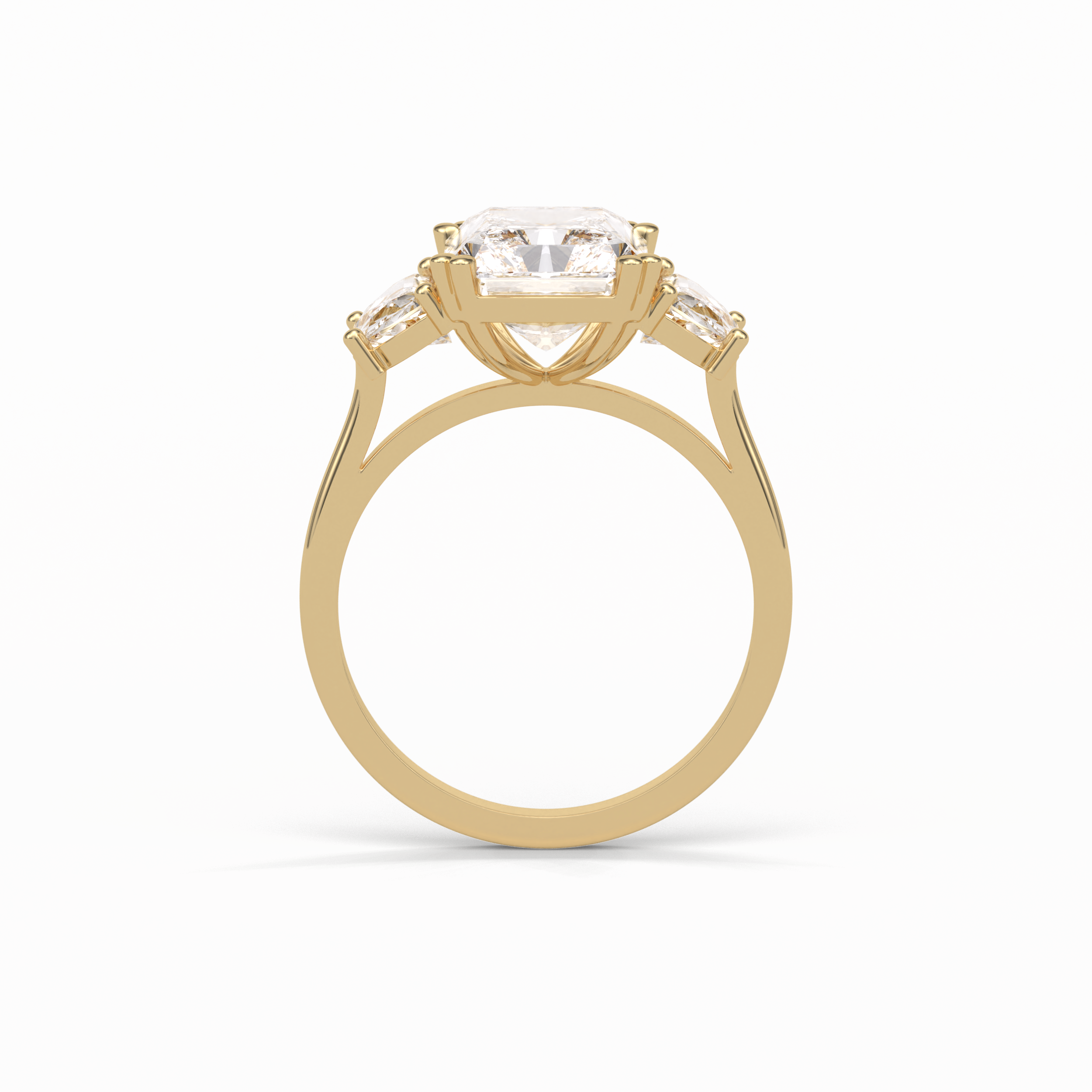 3.24 CT Radiant Cut Three Stone Style Moissanite Engagement Ring 13