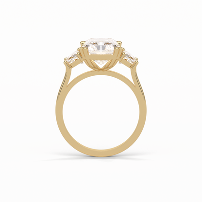 3.24 CT Radiant Cut Three Stone Style Moissanite Engagement Ring