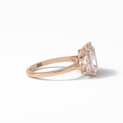 3.24 CT Radiant Cut Three Stone Style Moissanite Engagement Ring