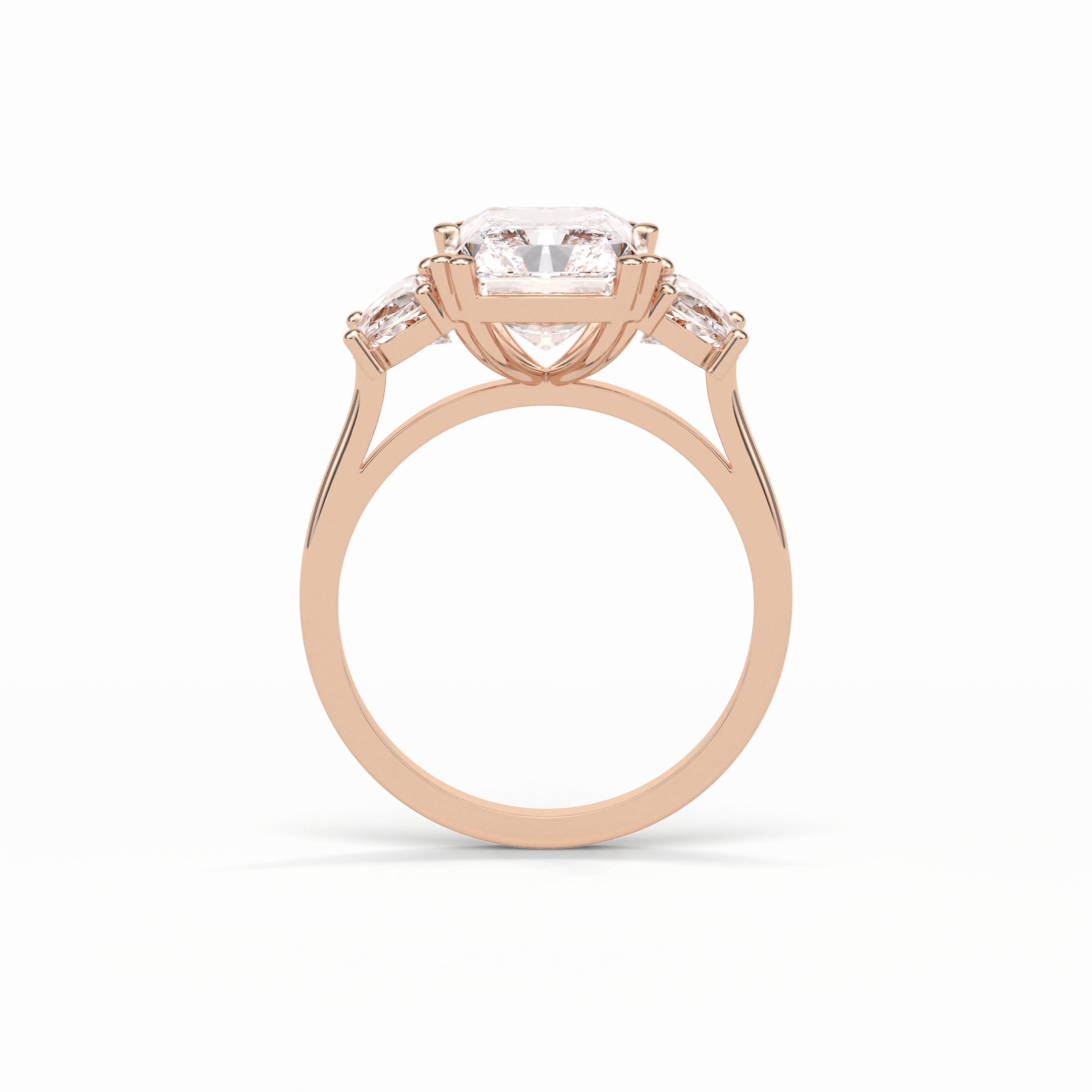 3.24 CT Radiant Cut Three Stone Style Moissanite Engagement Ring 11